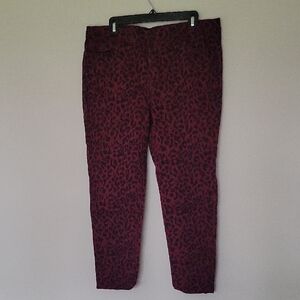 Sanctuary Red Leopard Print Ankle Jeans